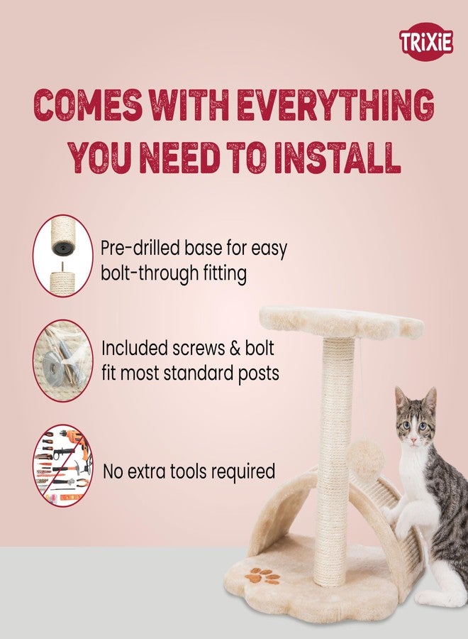 Trixie Natural Sisal Scratching Post for Cats - 9x40 cm Durable Cat Scratch Pole | Ideal for Claw Maintenance & Indoor Cat Activity - Image 4